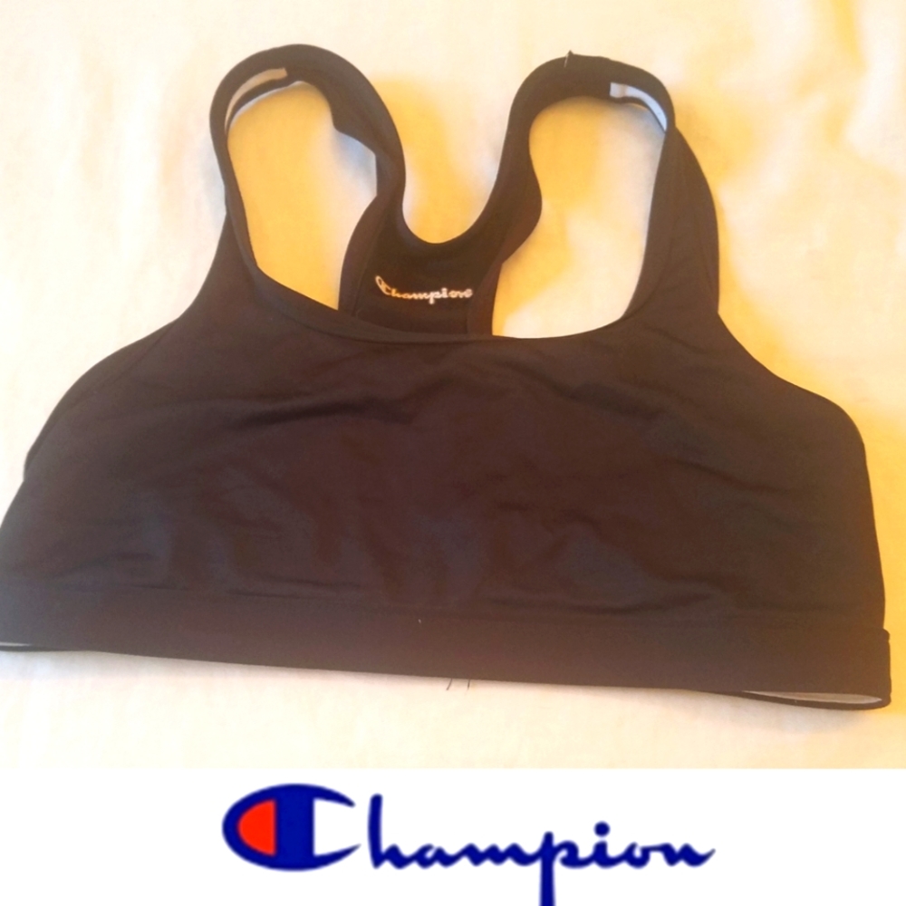 Champion Open Racerback Black Sports Bra sz Medium